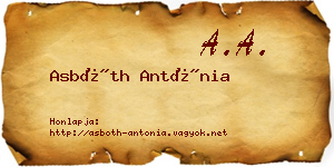 Asbóth Antónia névjegykártya