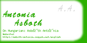 antonia asboth business card